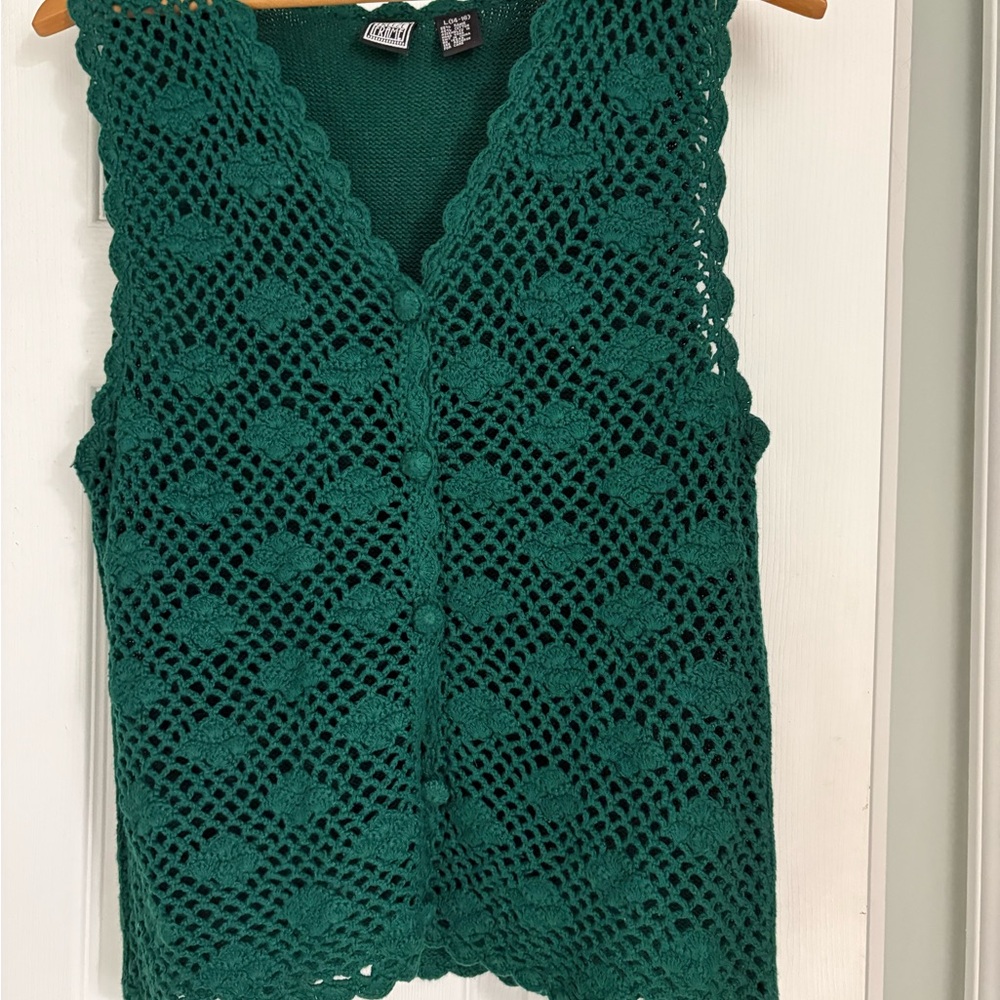Green Crochet Camisole Top